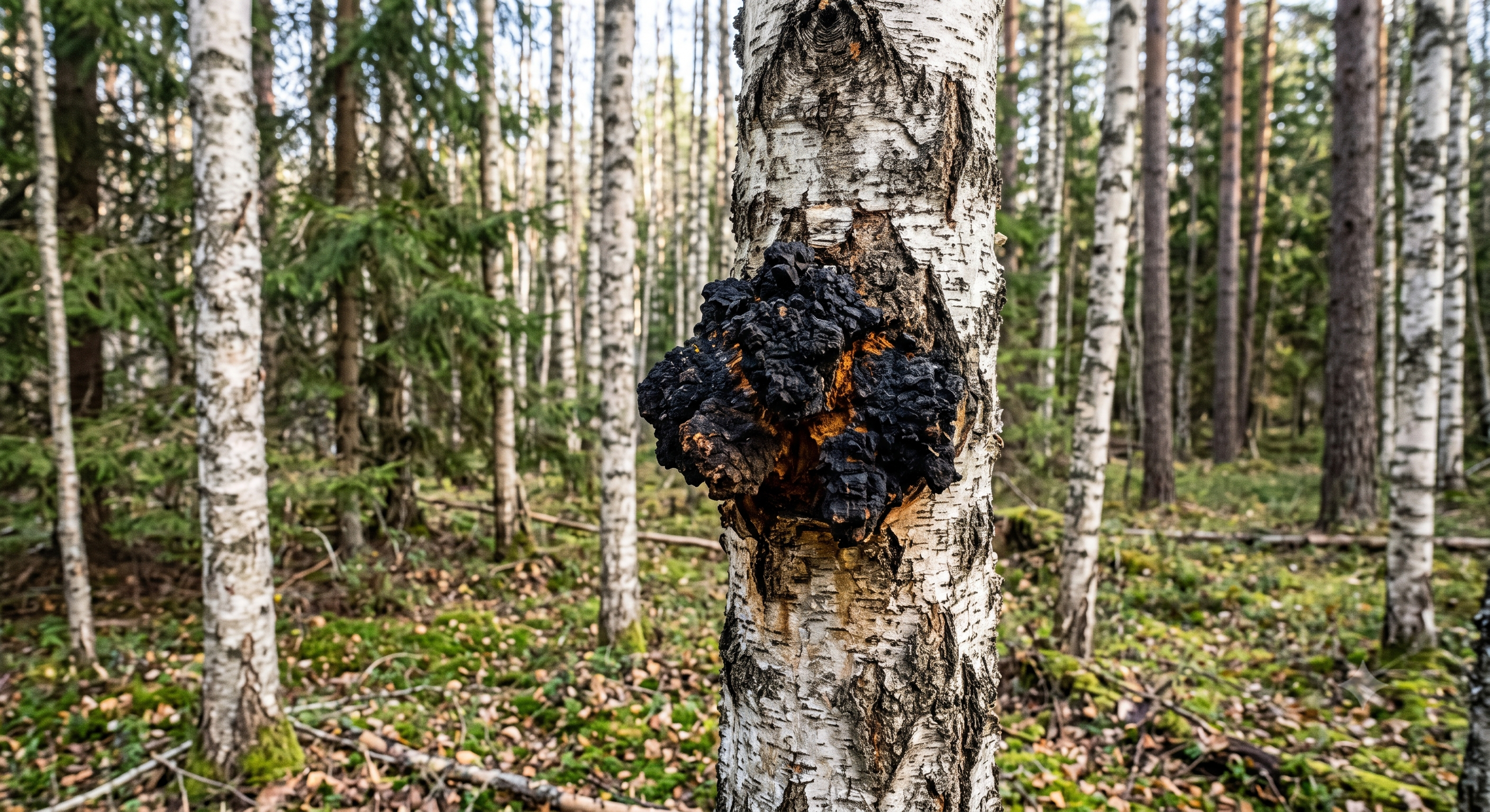 Chaga na bříze